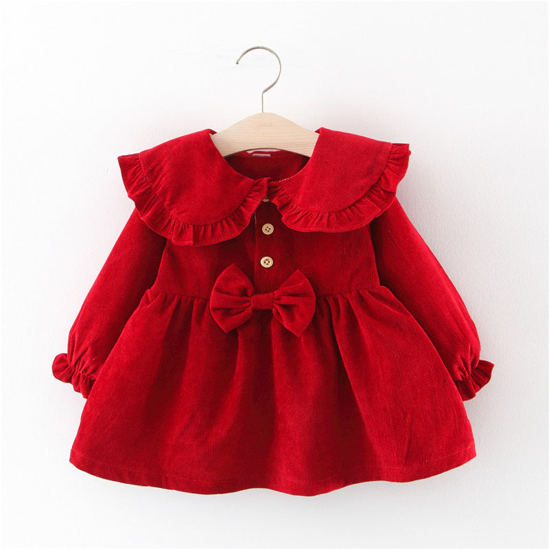 Bow Corduroy Dress