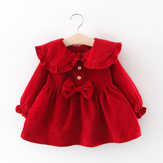 Bow Corduroy Dress