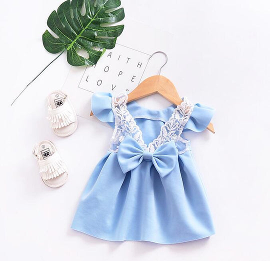 Blossom Delight: Blue and Pink Baby Dresses