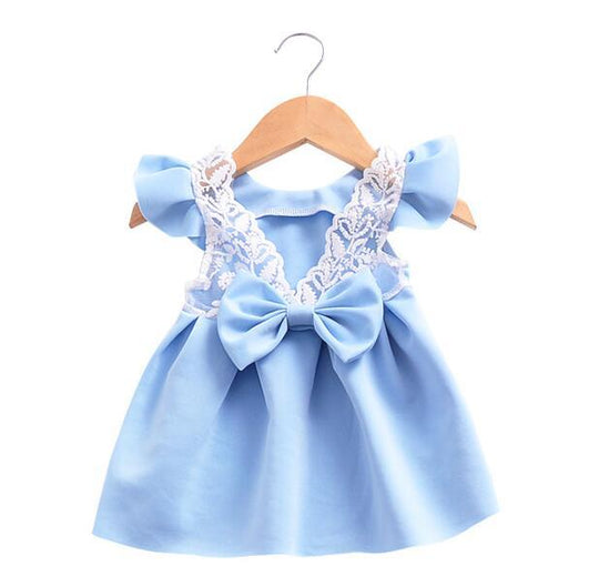 Blossom Delight: Blue and Pink Baby Dresses