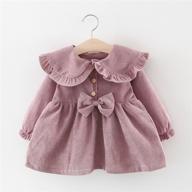 Bow Corduroy Dress