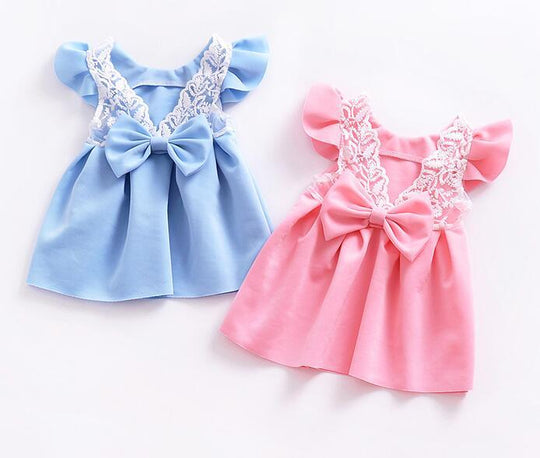 Blossom Delight: Blue and Pink Baby Dresses