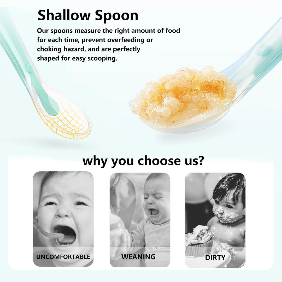 Baby Silicone Soft Spoon Training Feeding Spoons for Children kids  Infants Temperature Sensing