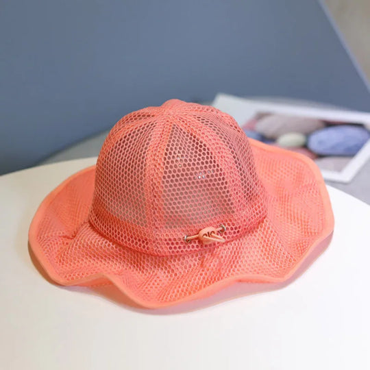 Summer Children Bucket Hat Mesh Breathable Panama Hats For Kids Adjustable Sun Hat Boys Girls Outdoor Beach Cap